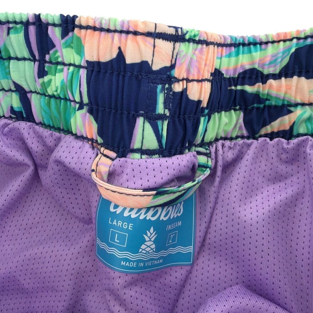 Chubbies Men's Navy Leaf The Night Faunas 2" Classic Swim Trunk Shorts Size L - Picture 7 of 11
